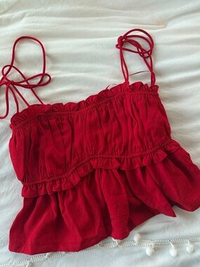 Altar’d State Red ruffle tank